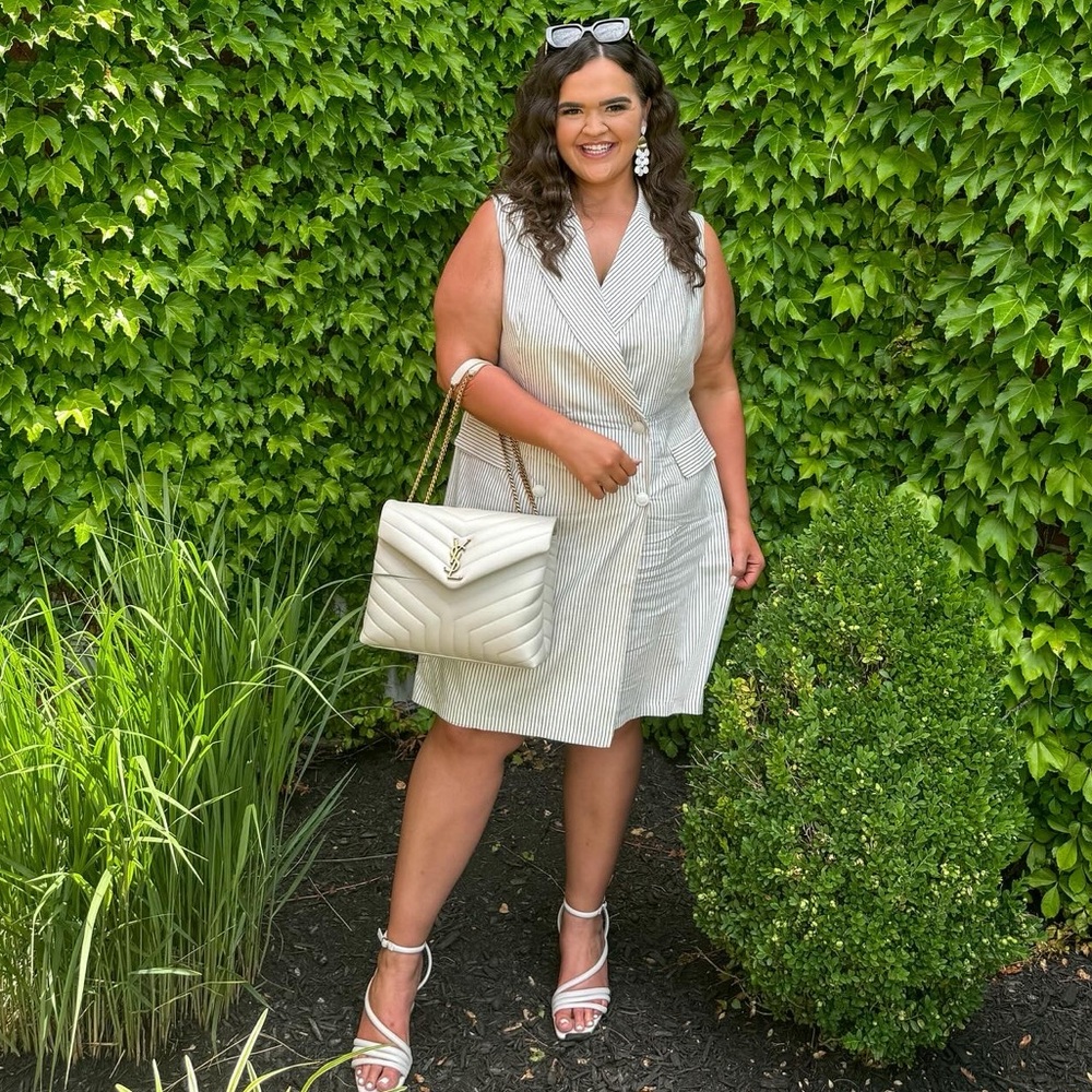 Impressions Boutique 2XL Striped Button Blazer Dress